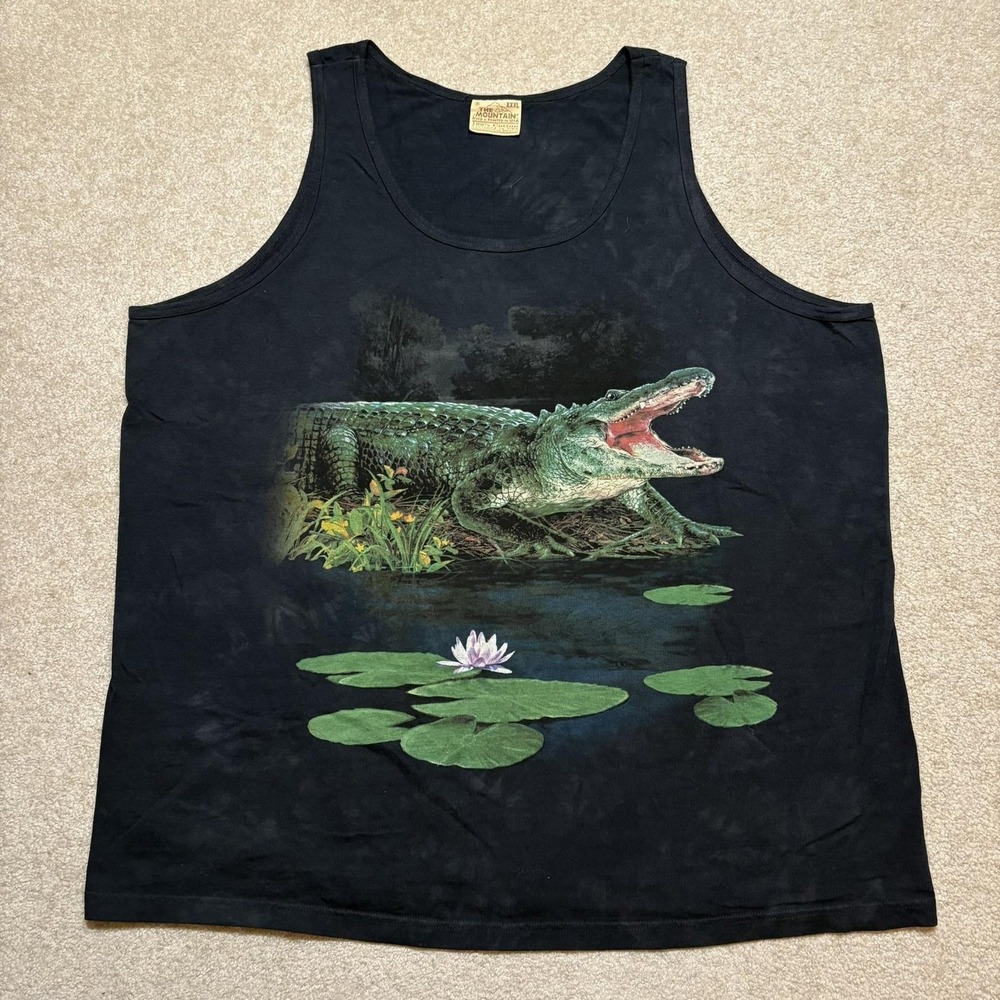 The Mountain Shirt Mens 3XL Black Alligator Crocodile Tank Wildlife Graphic Tee